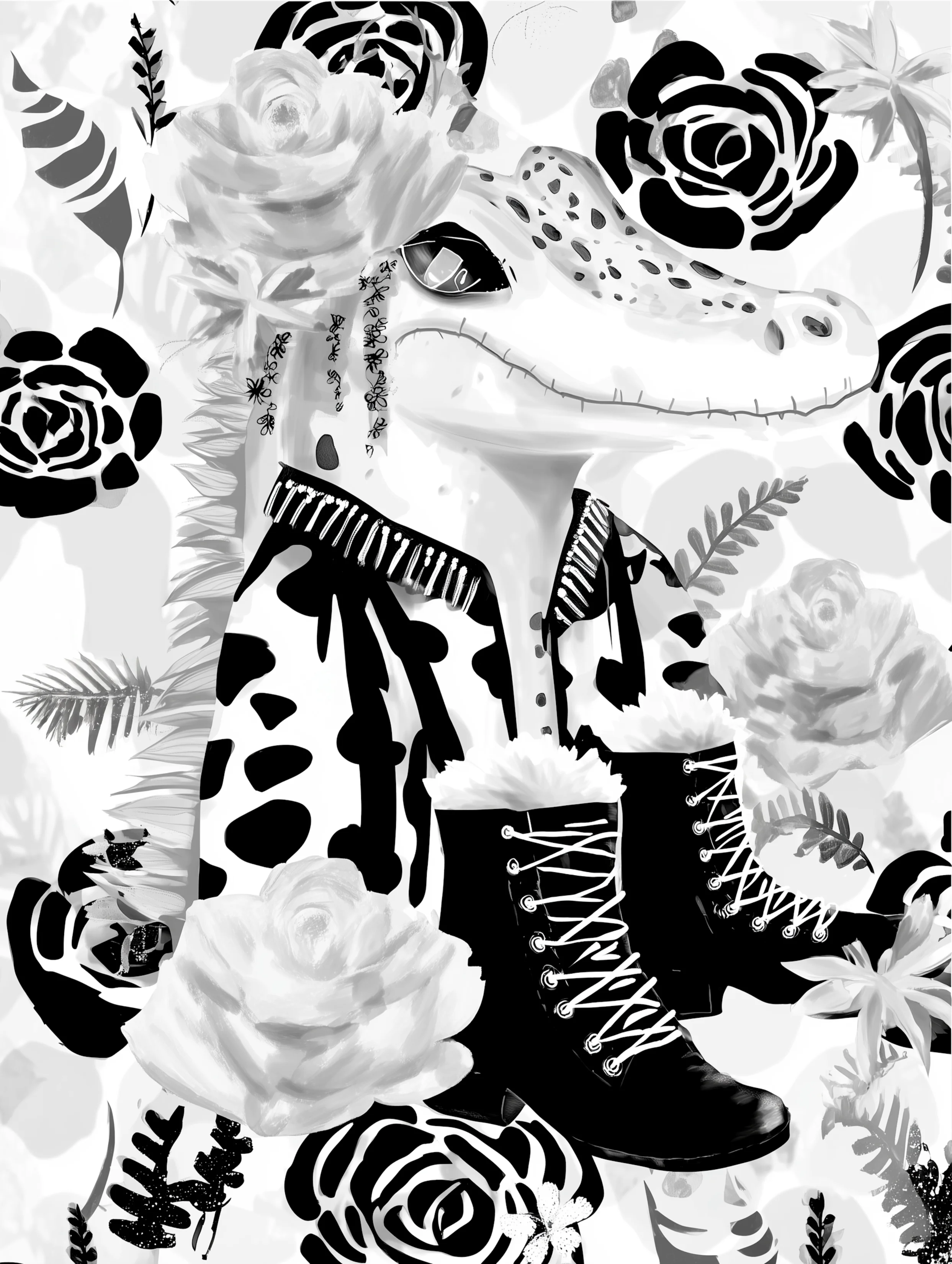 Free printable crocodile coloring pages for adults featuring a croc with boots